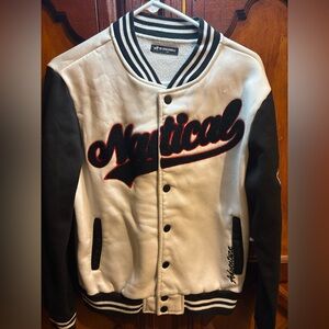 Nautical Varsity Jacket in Black and White